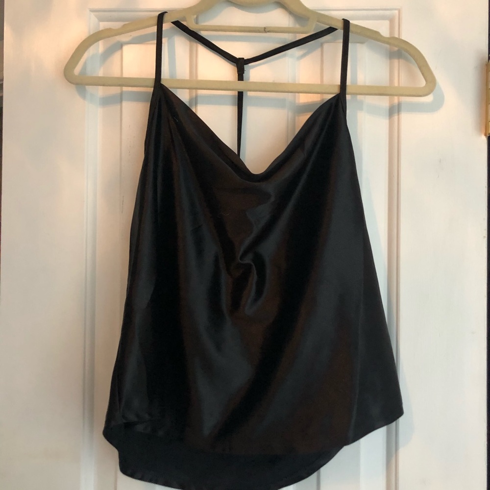 Black silk top
